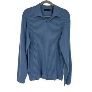 Vintage Metropolitan by Lord & Taylor 100% Merino Wool Sweater Blue  XL